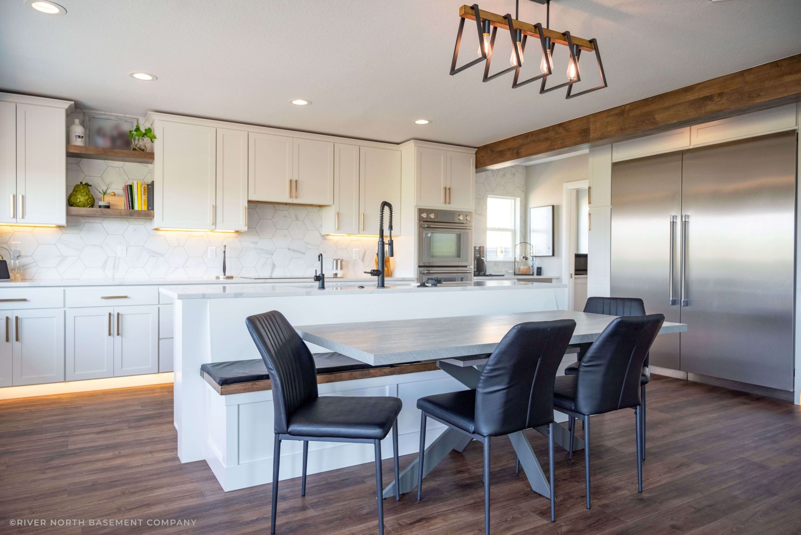 Kitchen in Completed Basement Remodel in Thornton, CO